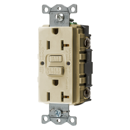 HUBBELL WIRING DEVICE-KELLEMS Ground Fault Products, Commercial Standard GFCI Receptacles, GFRST20IU GFRST20IU